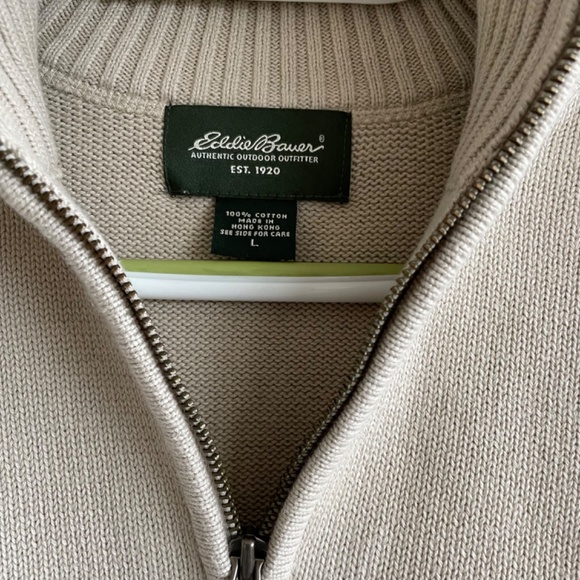 Eddie Bauer Quarter-Zip Pullover Sweater, 100% Cotton - Picture 3 of 6